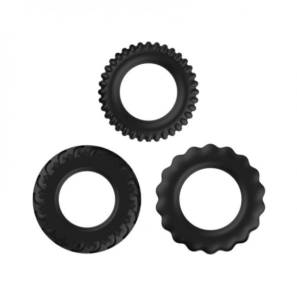 BAILE - TITAN Male Delay Ejaculation Silicone Penis Rings (Full Set 3 Pieces)